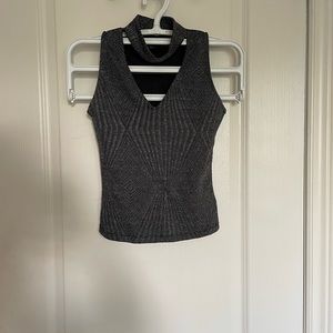 Sparkling top with choker neck